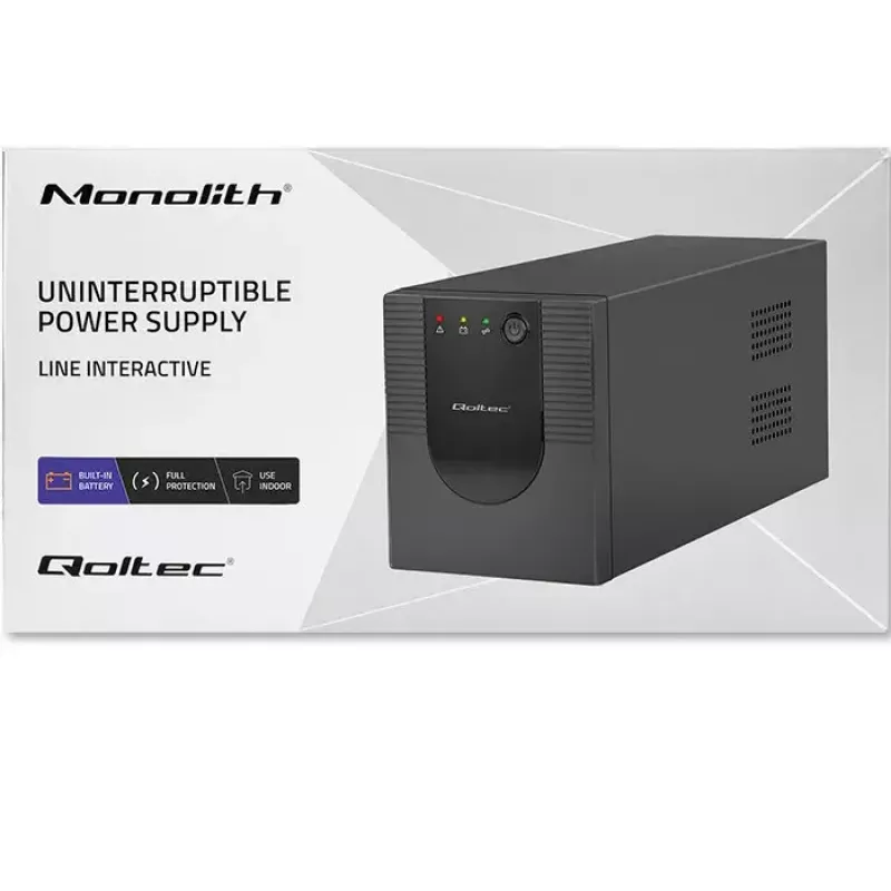 Qoltec 53777 UPS Line-Interactive 2 kVA 1200 W 4 AC-stopcontacten
