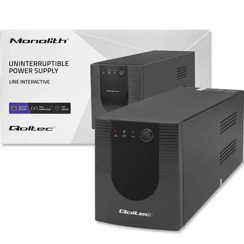Qoltec 53777 UPS Line-Interactive 2 kVA 1200 W 4 AC-stopcontacten
