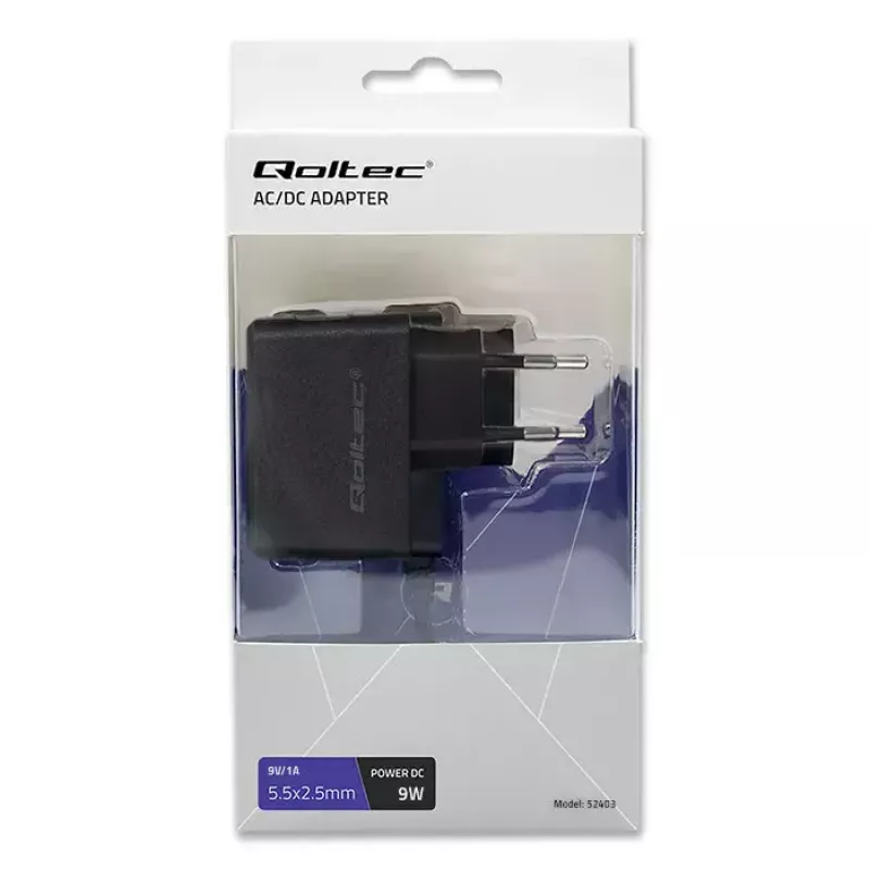 Voeding Qoltec 52403 indoor 9W zwart 220-240V