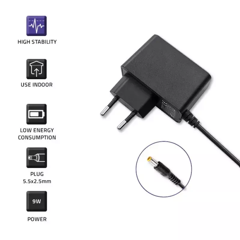 Voeding Qoltec 52403 indoor 9W zwart 220-240V