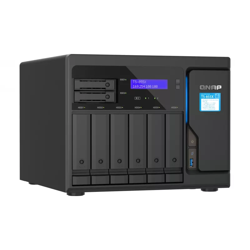 QNAP TS-855X SAN tower Intel Atom® C5125 8 GB DDR4 0 TB QNAP QTS zwart