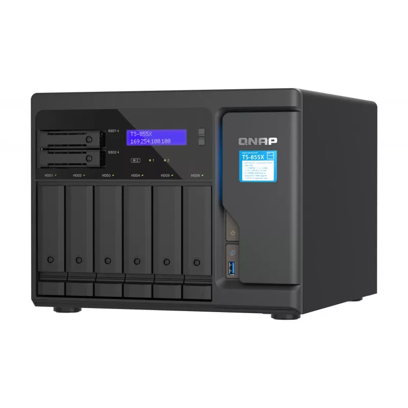 QNAP TS-855X SAN tower Intel Atom® C5125 8 GB DDR4 0 TB QNAP QTS zwart
