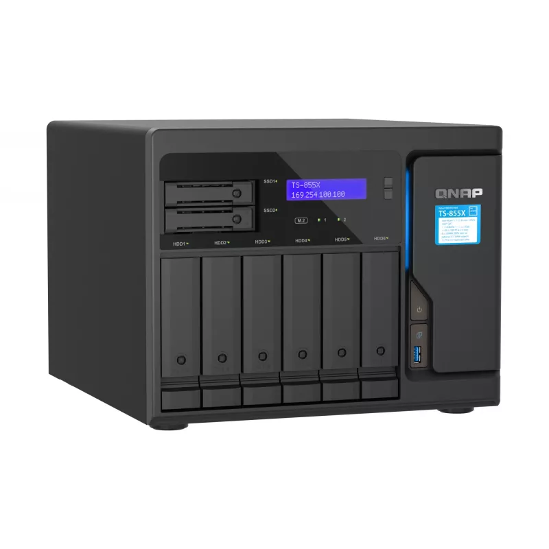 QNAP TS-855X SAN tower Intel Atom® C5125 8 GB DDR4 0 TB QNAP QTS zwart