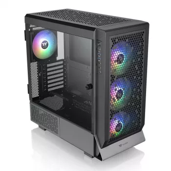 PC-behuizing THERMALTAKE Ceres 500 TG ARGB Midi Tower zwart — tempered glass, EATX, 3x140mm voor, USB-C