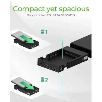 ICY BOX RAID-behuizing voor 2x HDD/SSD USB 3.2 Gen 2 Type-C® / Type-A interface