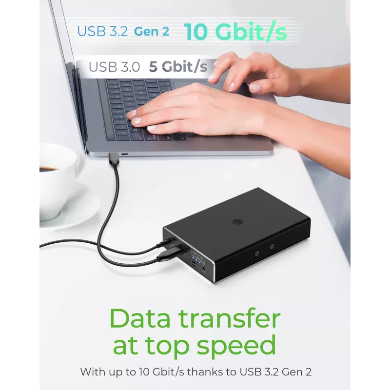 ICY BOX RAID-behuizing voor 2x HDD/SSD USB 3.2 Gen 2 Type-C® / Type-A interface
