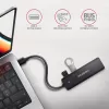 Axagon HUE-C1A 4x USB 5Gbps TRAVEL-hub, USB-C power-ingang, 19 cm USB-A-kabel