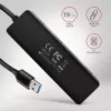 Axagon HUE-C1A 4x USB 5Gbps TRAVEL-hub, USB-C power-ingang, 19 cm USB-A-kabel
