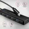 Axagon HUE-C1C 4x USB 5Gbps TRAVEL-hub, USB-C power IN, 19 cm USB-C-kabel