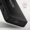 Axagon HUE-C1C 4x USB 5Gbps TRAVEL-hub, USB-C power IN, 19 cm USB-C-kabel