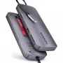Axagon HMC-6GM2 USB 10Gbps hub USB-A USB-C HDMI M.2 SD/mSD PD 100W USB-C bekabeld USB 3.2 Gen 2 (3.1 Gen 2) Type-C Grijs