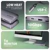 Axagon HMC-6GM2 USB 10Gbps hub USB-A USB-C HDMI M.2 SD/mSD PD 100W USB-C bekabeld USB 3.2 Gen 2 (3.1 Gen 2) Type-C Grijs