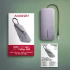 Axagon HMC-6GM2 USB 10Gbps hub USB-A USB-C HDMI M.2 SD/mSD PD 100W USB-C bekabeld USB 3.2 Gen 2 (3.1 Gen 2) Type-C Grijs