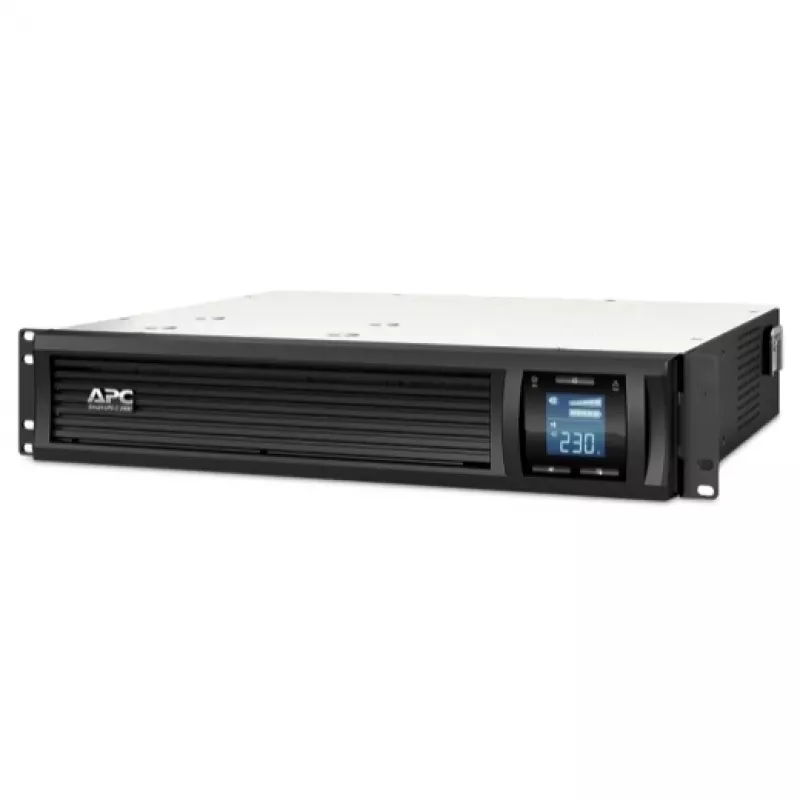 APC Smart-UPS C, Line-Interactive, 2000VA, Rackmount 2U, 230V, 6x IEC C13-stopcontacten, USB- en seriële communicatie, AVR, grafisch LCD