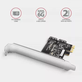 Interne SATA-adapter Axagon PCES-SJ2 PCIe 2 Gbit/s zwart