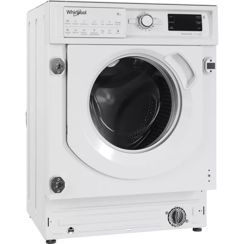 Whirlpool BI WMWG 81485 PL inbouwwasmachine, voorlader, 8 kg, 14 programma's, energieklasse B, wit