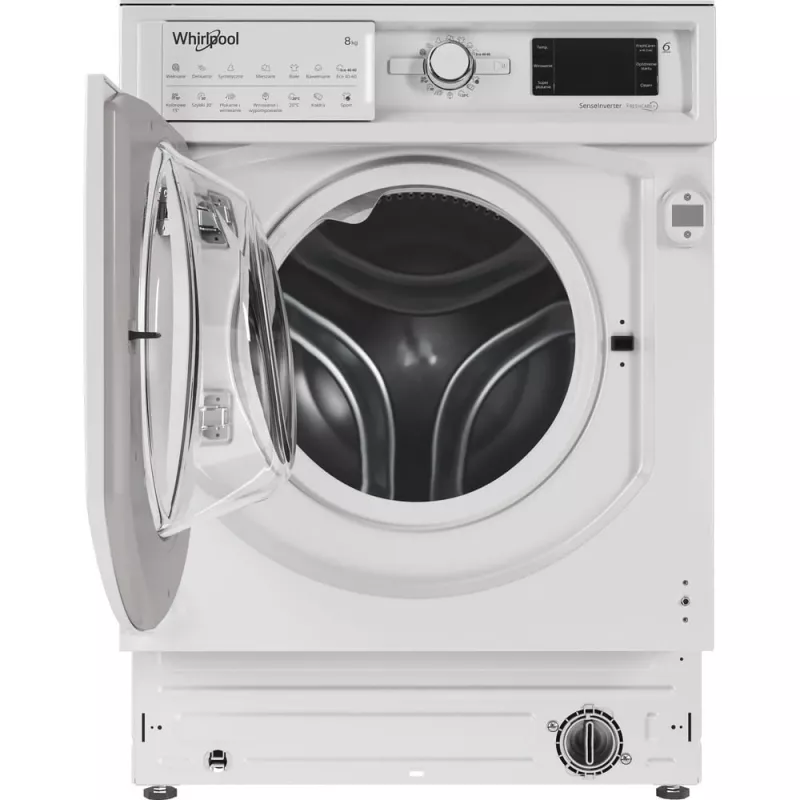 Whirlpool BI WMWG 81485 PL inbouwwasmachine, voorlader, 8 kg, 14 programma's, energieklasse B, wit