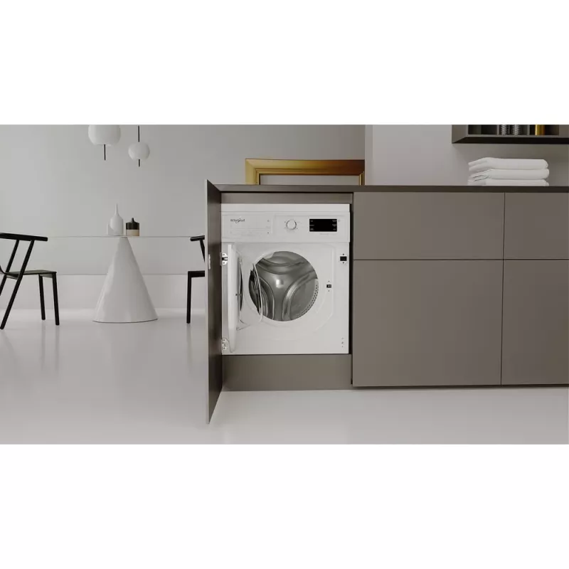 Whirlpool BI WMWG 81485 PL inbouwwasmachine, voorlader, 8 kg, 14 programma's, energieklasse B, wit