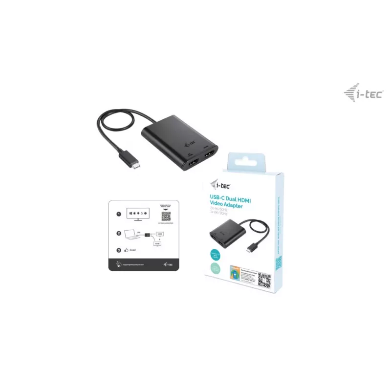 i-tec USB-C Dual 4K/60Hz (Single 8K/30Hz) HDMI-videoadapter