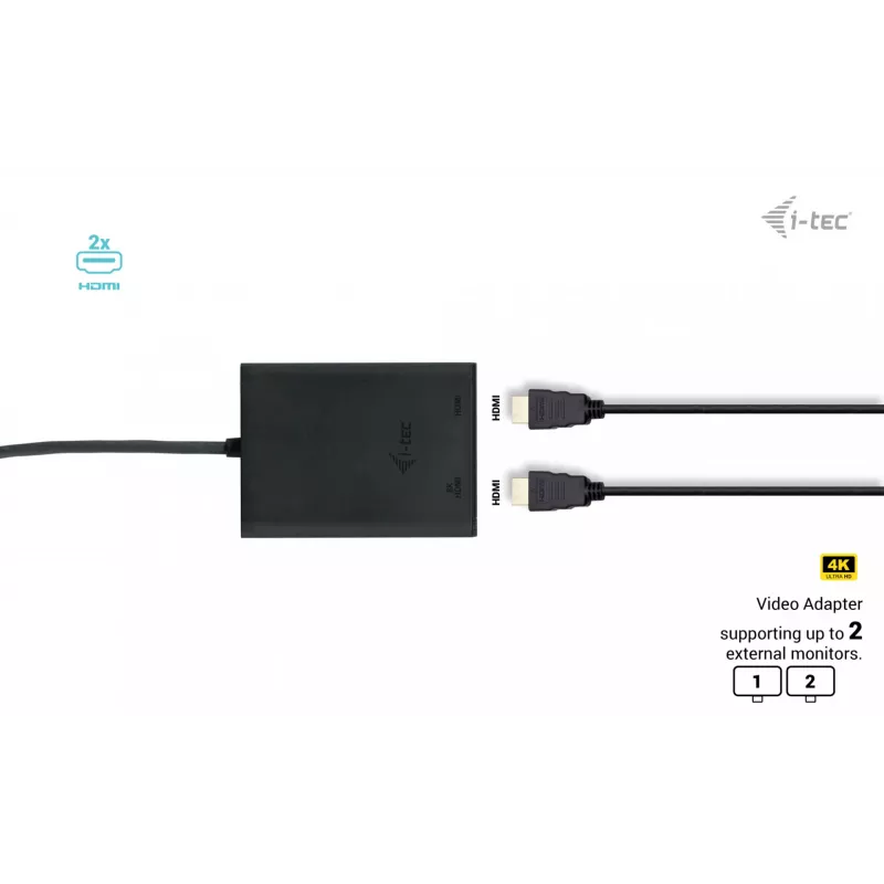 i-tec USB-C Dual 4K/60Hz (Single 8K/30Hz) HDMI-videoadapter