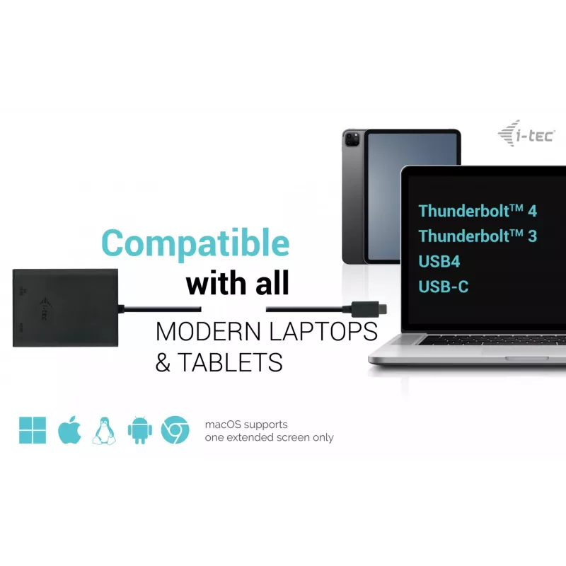 i-tec USB-C Dual 4K/60Hz (Single 8K/30Hz) HDMI-videoadapter