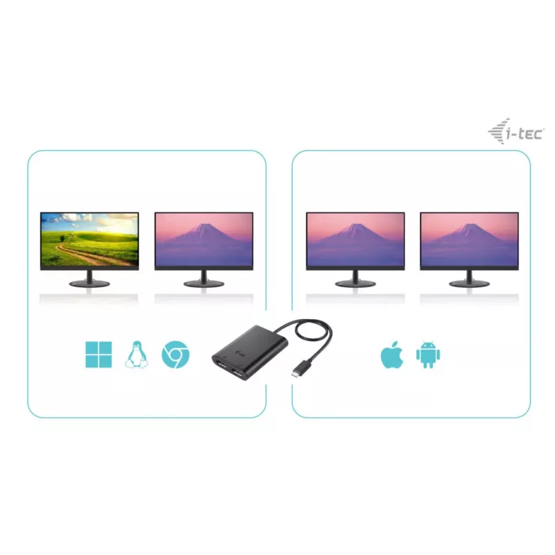 i-tec USB-C Dual 4K DisplayPort videoadapter