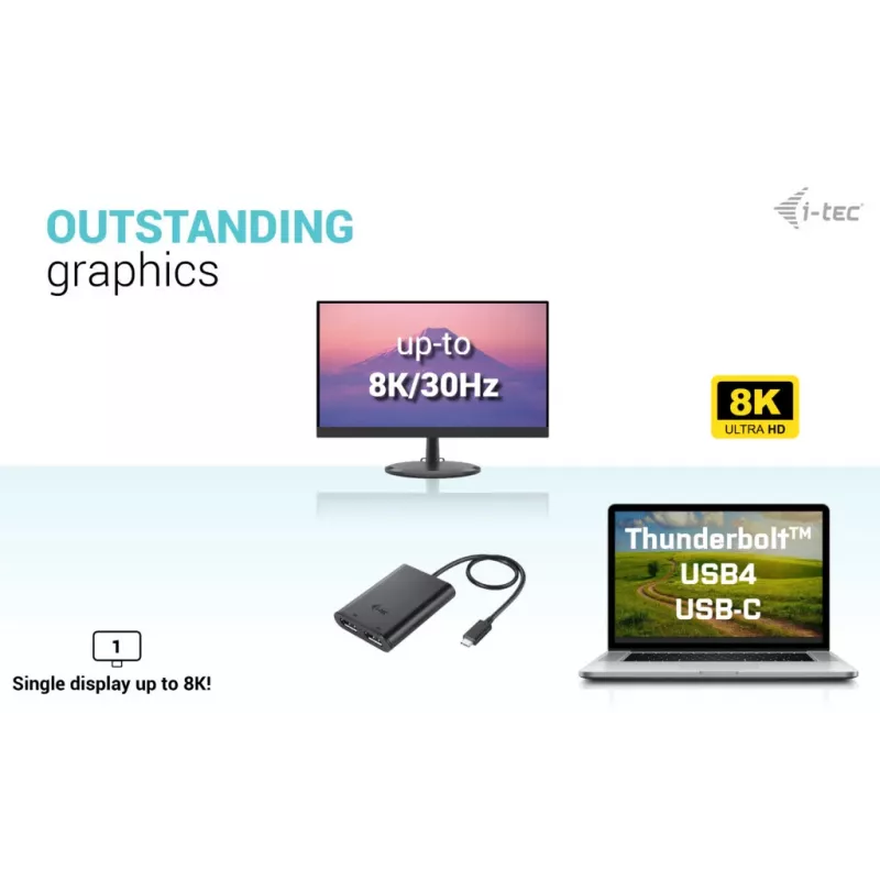 i-tec USB-C Dual 4K DisplayPort videoadapter