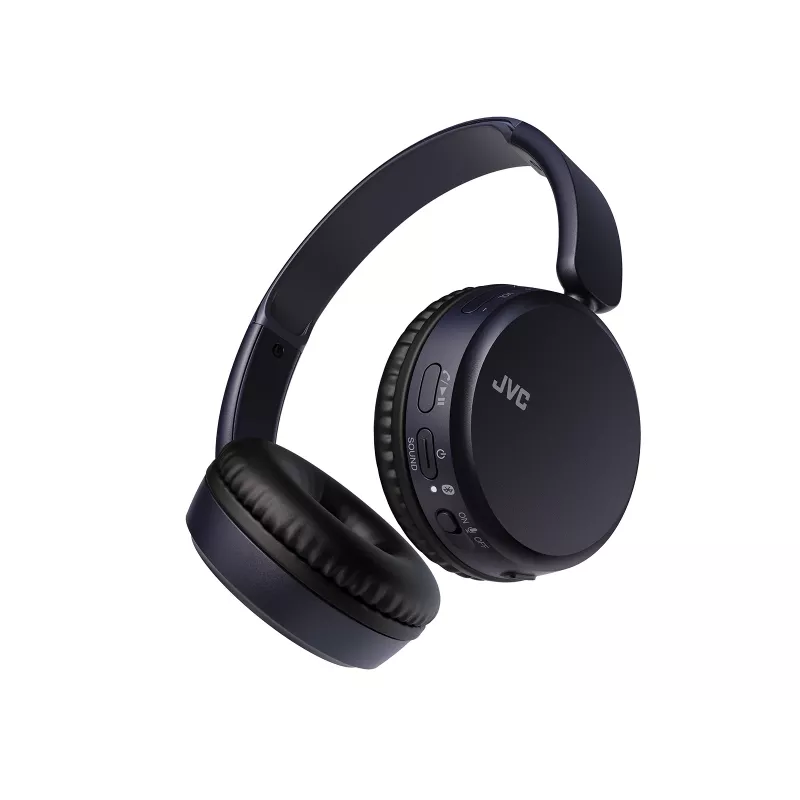 JVC HA-S36W-A-U draadloze hoofdtelefoon, Bluetooth, multipoint, 35 uur speeltijd, ingebouwde microfoon, USB-C, blauw