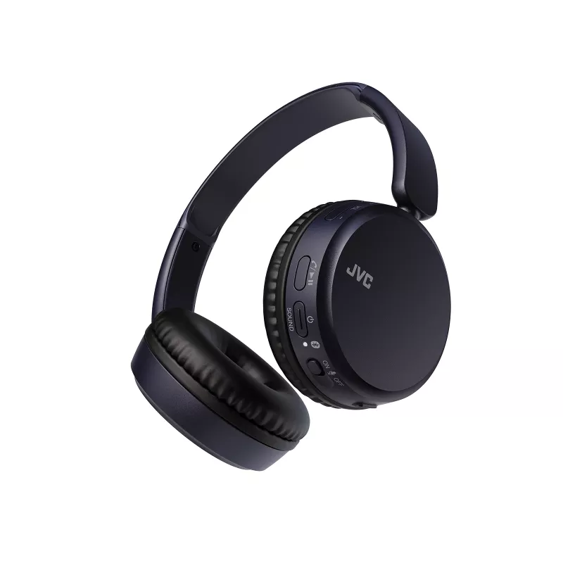 JVC HA-S36W-A-U draadloze hoofdtelefoon, Bluetooth, multipoint, 35 uur speeltijd, ingebouwde microfoon, USB-C, blauw