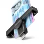 Axagon CRE-SMPC USB-C smartcard-/identiteitskaartlezer PocketReader smartcardlezer binnen USB Type-C zwart