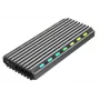 GEMBIRD EE2280-U3C-03 externe behuizing voor M.2 NVMe/SATA-SSD, USB 3.1 Gen 2 (10 Gbit/s), USB Type-C, RGB, aluminium