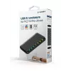 GEMBIRD EE2280-U3C-03 externe behuizing voor M.2 NVMe/SATA-SSD, USB 3.1 Gen 2 (10 Gbit/s), USB Type-C, RGB, aluminium