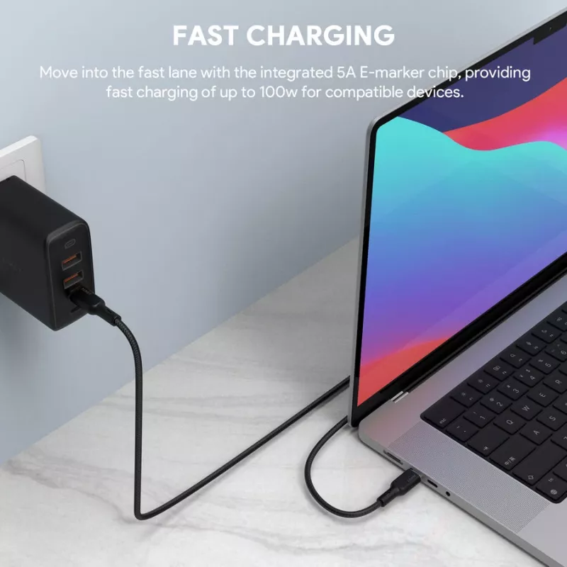 USB-kabel AUKEY CB-KCC102 1,8 m USB-C zwart 0,48 Gbit/s