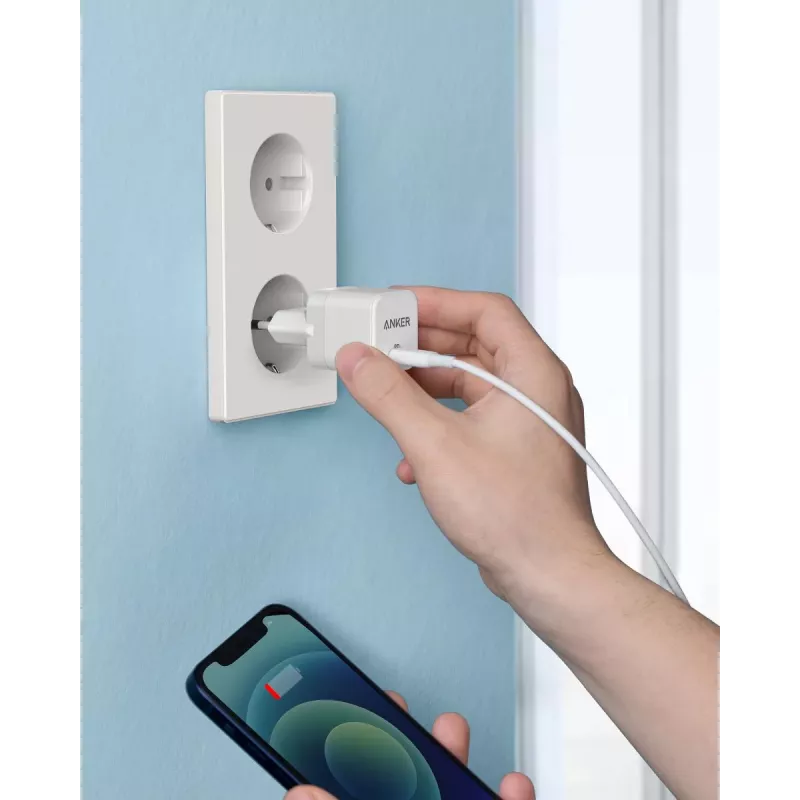 Oplader Anker PowerPort III universeel wit AC snelladen binnen