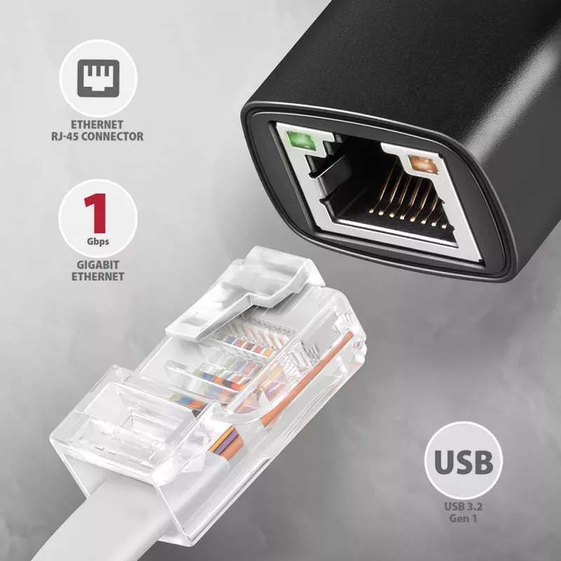 Axagon ADE-AR USB-A 3.2 Gen 1 - Gigabit Ethernet-adapter, Realtek 8153
