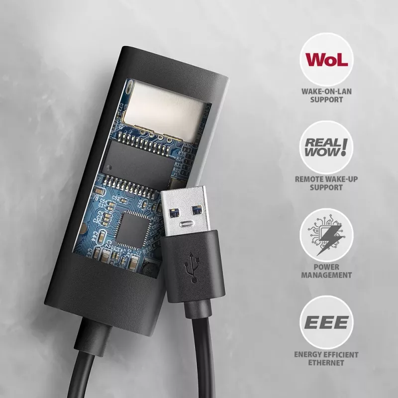 Axagon ADE-AR USB-A 3.2 Gen 1 - Gigabit Ethernet-adapter, Realtek 8153