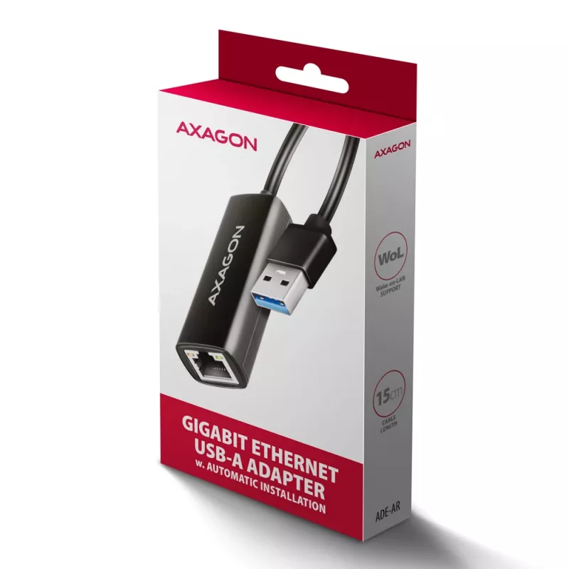 Axagon ADE-AR USB-A 3.2 Gen 1 - Gigabit Ethernet-adapter, Realtek 8153