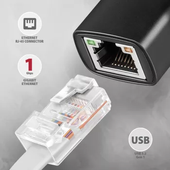 Axagon ADE-ARC USB-C 3.2 Gen 1 - Gigabit Ethernet-adapter, Realtek 8153