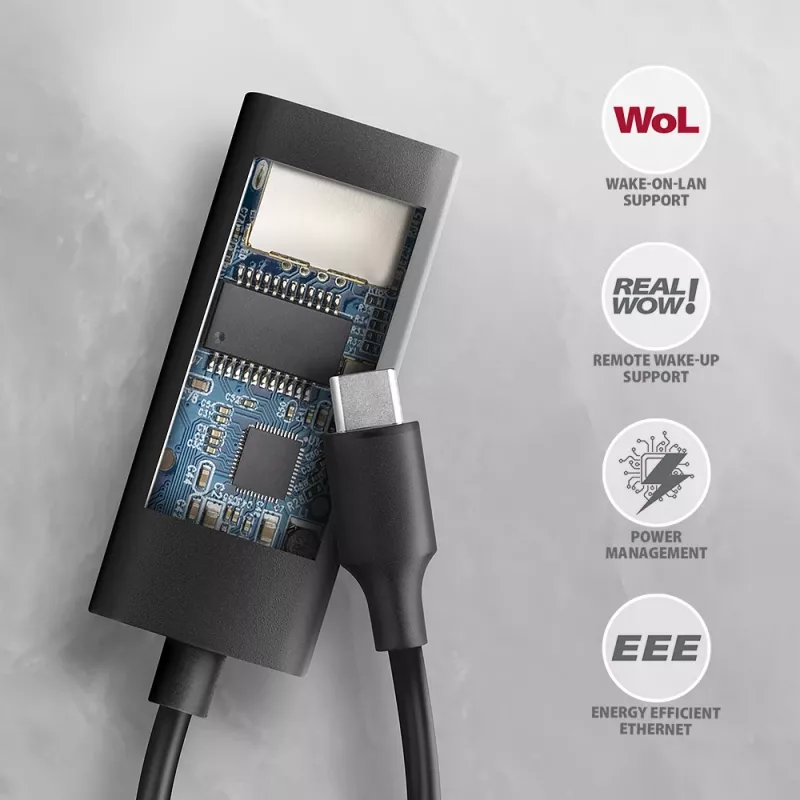 Axagon ADE-ARC USB-C 3.2 Gen 1 - Gigabit Ethernet-adapter, Realtek 8153