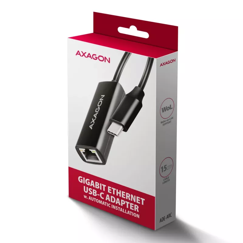 Axagon ADE-ARC USB-C 3.2 Gen 1 - Gigabit Ethernet-adapter, Realtek 8153