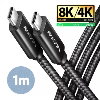 USB-kabel Axagon BUCM4X-CM10AB USB4 Gen 3x2 1m zwart
