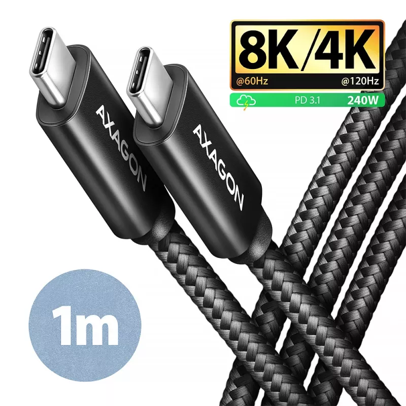 USB-kabel Axagon BUCM4X-CM10AB USB4 Gen 3x2 1m zwart