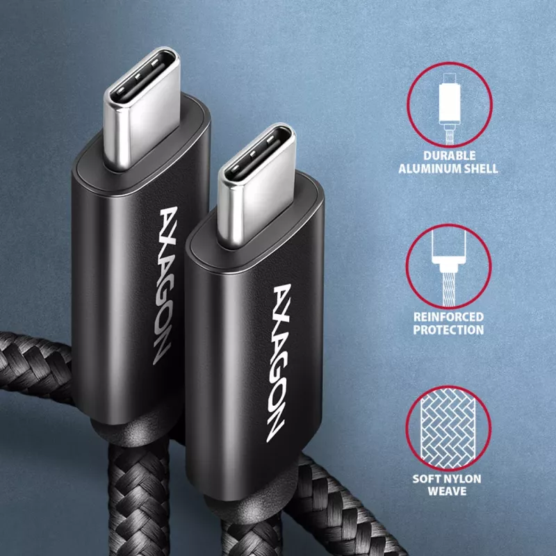 USB-kabel Axagon BUCM4X-CM10AB USB4 Gen 3x2 1m zwart