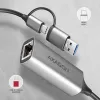 Axagon ADE-TXCA USB-C + USB-A 3.2 Gen 1 - Gigabit Ethernet-adapter, Asix AX88179