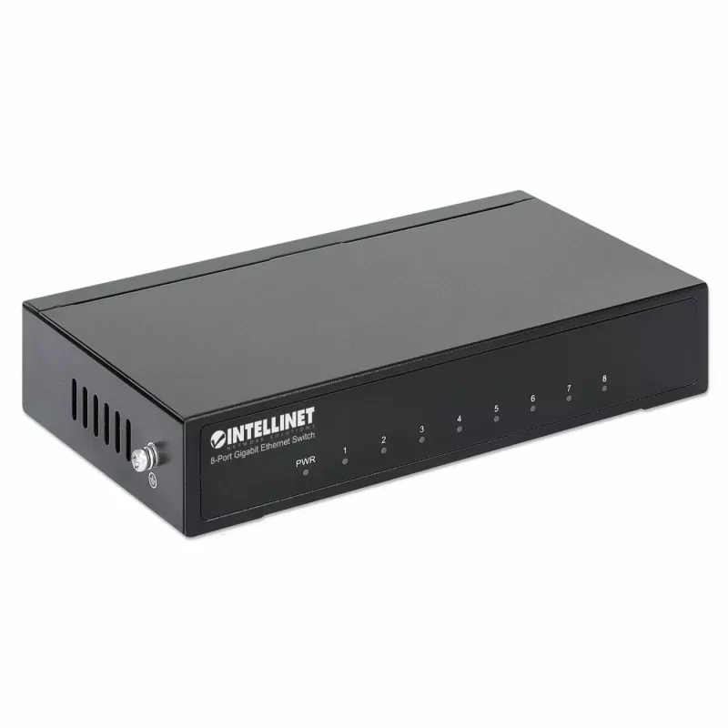 Intellinet 8-poorts Gigabit Ethernet-switch, desktopformaat, metalen behuizing, IEEE 802.3az (Energy Efficient Ethernet)