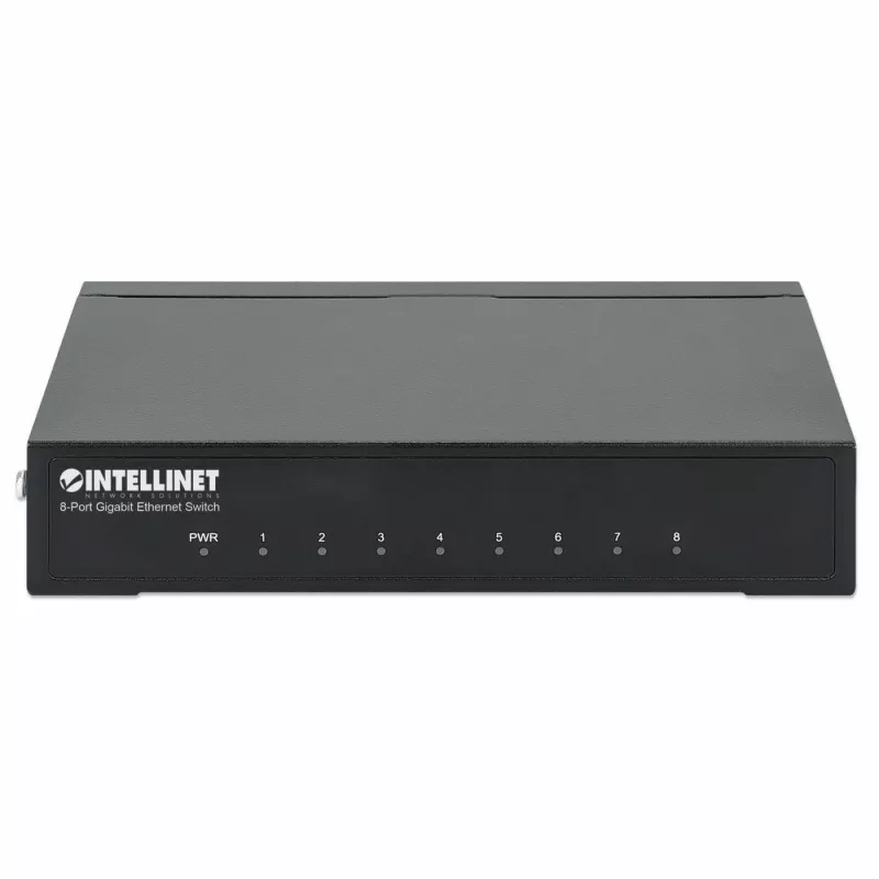 Intellinet 8-poorts Gigabit Ethernet-switch, desktopformaat, metalen behuizing, IEEE 802.3az (Energy Efficient Ethernet)