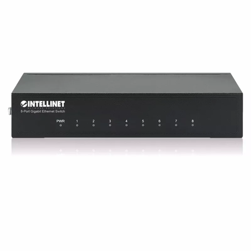 Intellinet 8-poorts Gigabit Ethernet-switch, desktopformaat, metalen behuizing, IEEE 802.3az (Energy Efficient Ethernet)