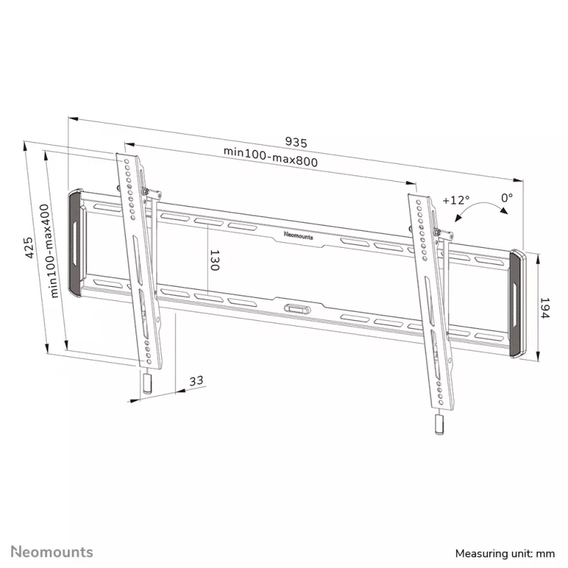 Neomounts WL35-550BL18 TV-wandbeugel 43-86 inch - kantelbaar - eenvoudige installatie