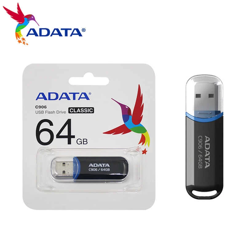 USB-flashdrive ADATA C906 64 GB USB Type-A 2.0, zwart, met kapbeveiliging