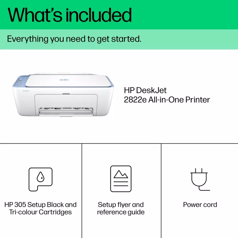 HP DeskJet 2822e draadloze 3-in-1 kleurenprinter, Instant Ink; kopiëren, scannen